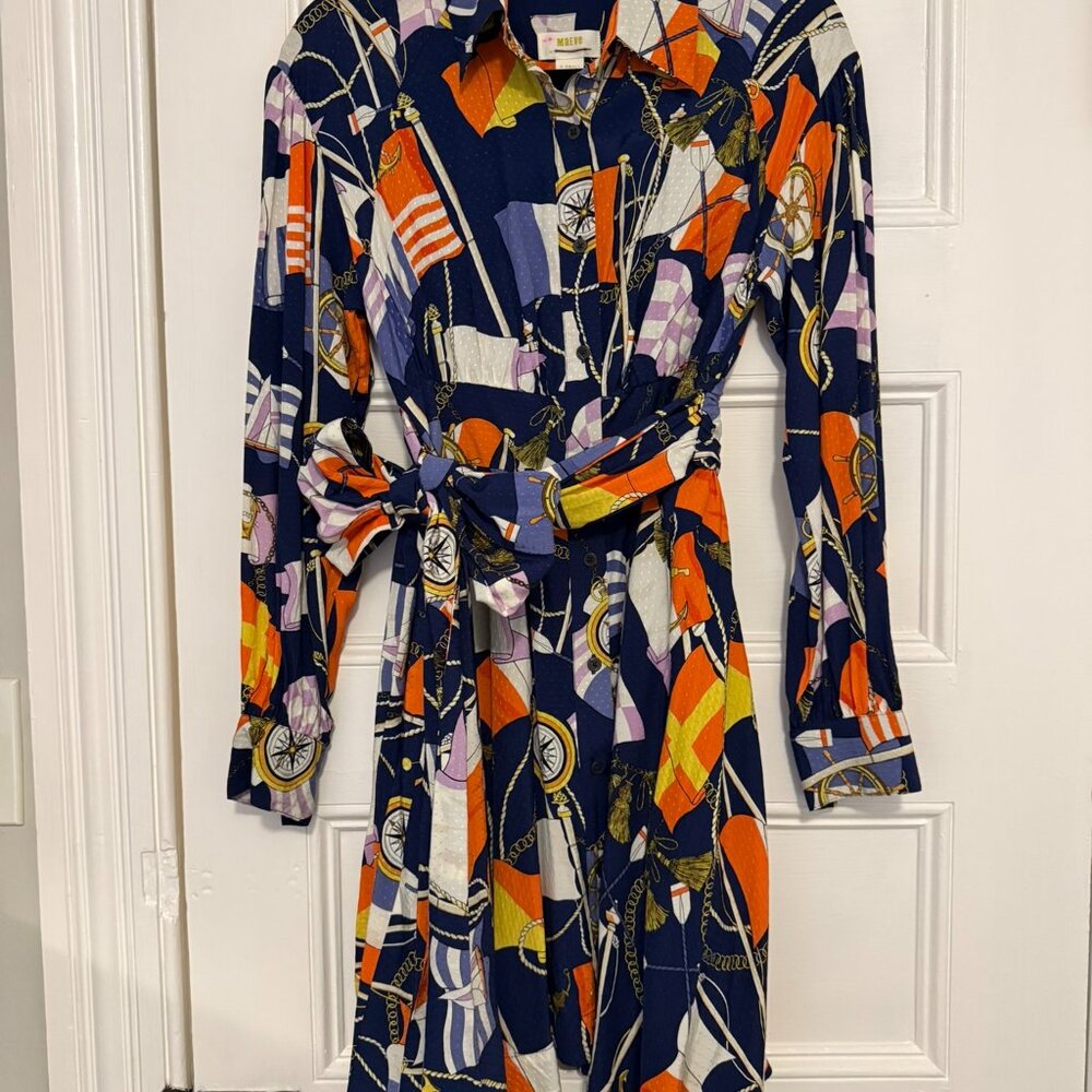 Maeve Belted Shirt Dress Nautical Preppy XS NWOT